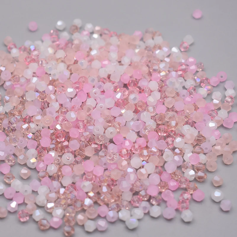 4mm 200pcs/bag New Color Bicone Crystal Glass Beads Loose Spacer Beads Austria Faceted Crystal Beads For Jewelry Making DIY