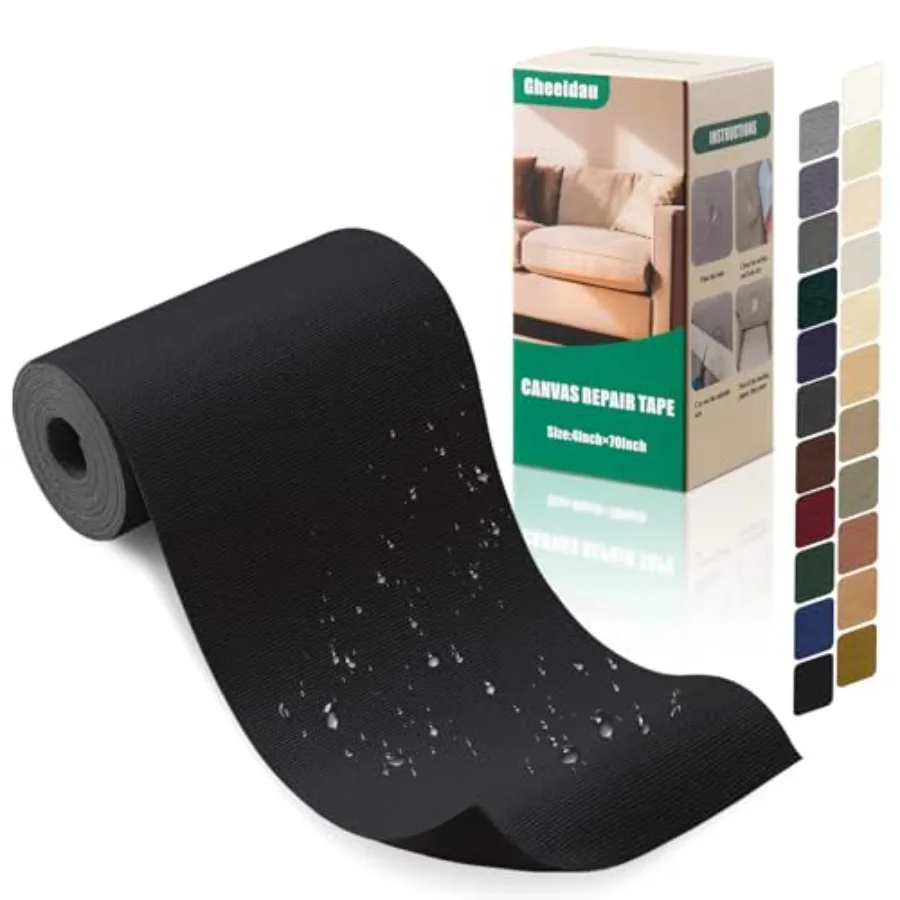 

Canvas Repair Tape 4×70 Inch Waterproof Self-Adhesive Fabric Repair Patch for Repairing Boat Covers, Tents, Patio Umbrellas, Ca