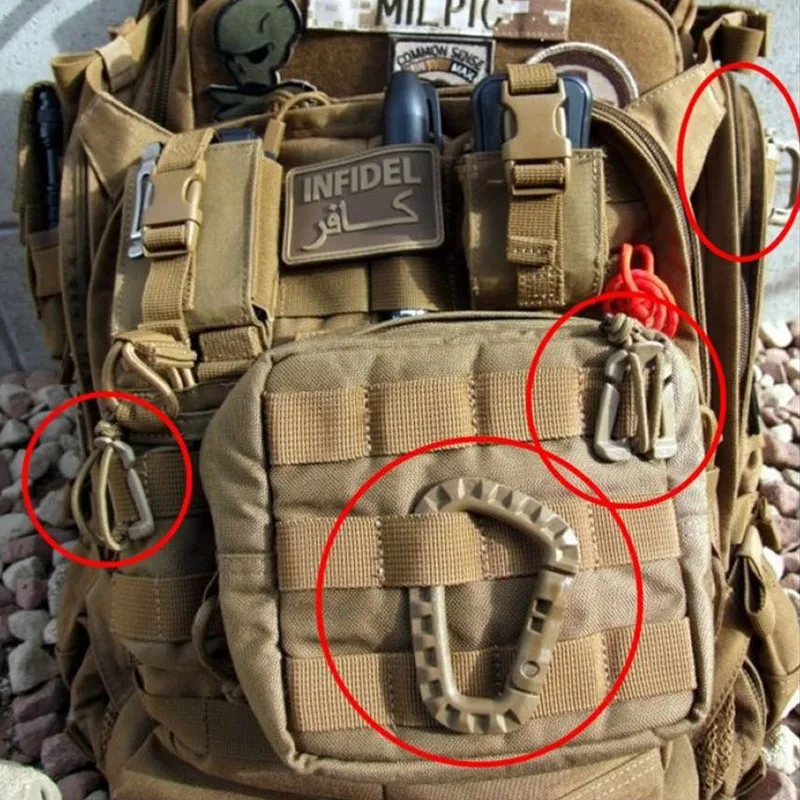 حلقات تسلق صغيرة جديدة حلقات تسلق تكتيكية مشابك حلقة تسلق HWXGJ03