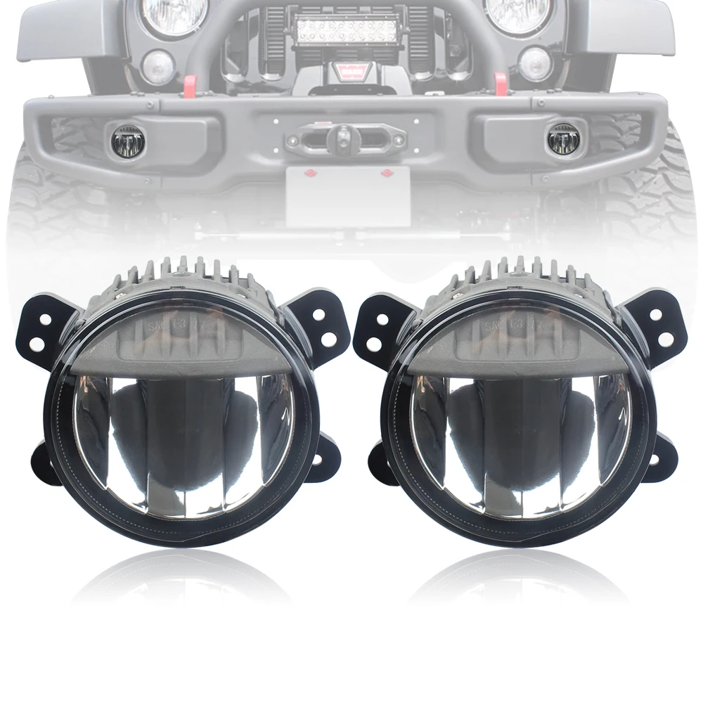 4 Inch LED Fog Lights Bumper Lamps for Jeep JL/Gladiator 2018-2025