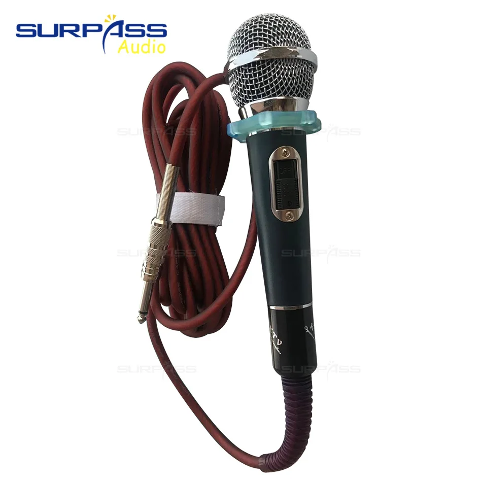 

Universal Traditional 6.3 Plug Configure 5 Meters Wired Microphone Protable KTV Karaoke Recording Blue Purple Silver