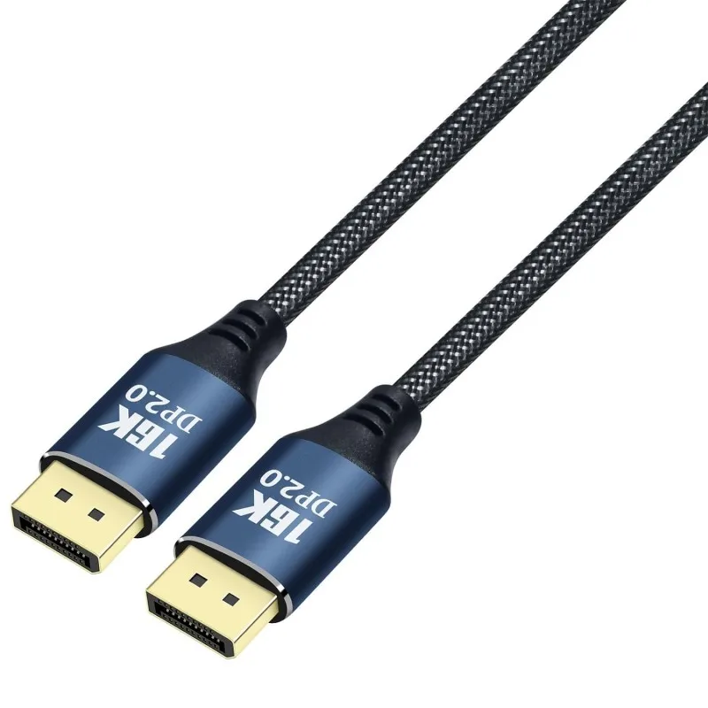 Câble de port d'affichage 2.0 tressé en nylon 16K 1.5M DP mâle vers DP mâle 80Gbps câble audio vidéo