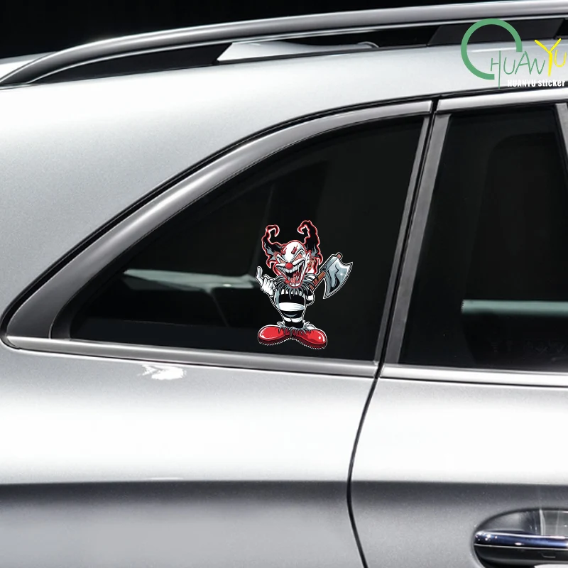 Exterior Accessories Interesting Evil Clown Car Sticker Cover Scratches Waterproof Decal PVC