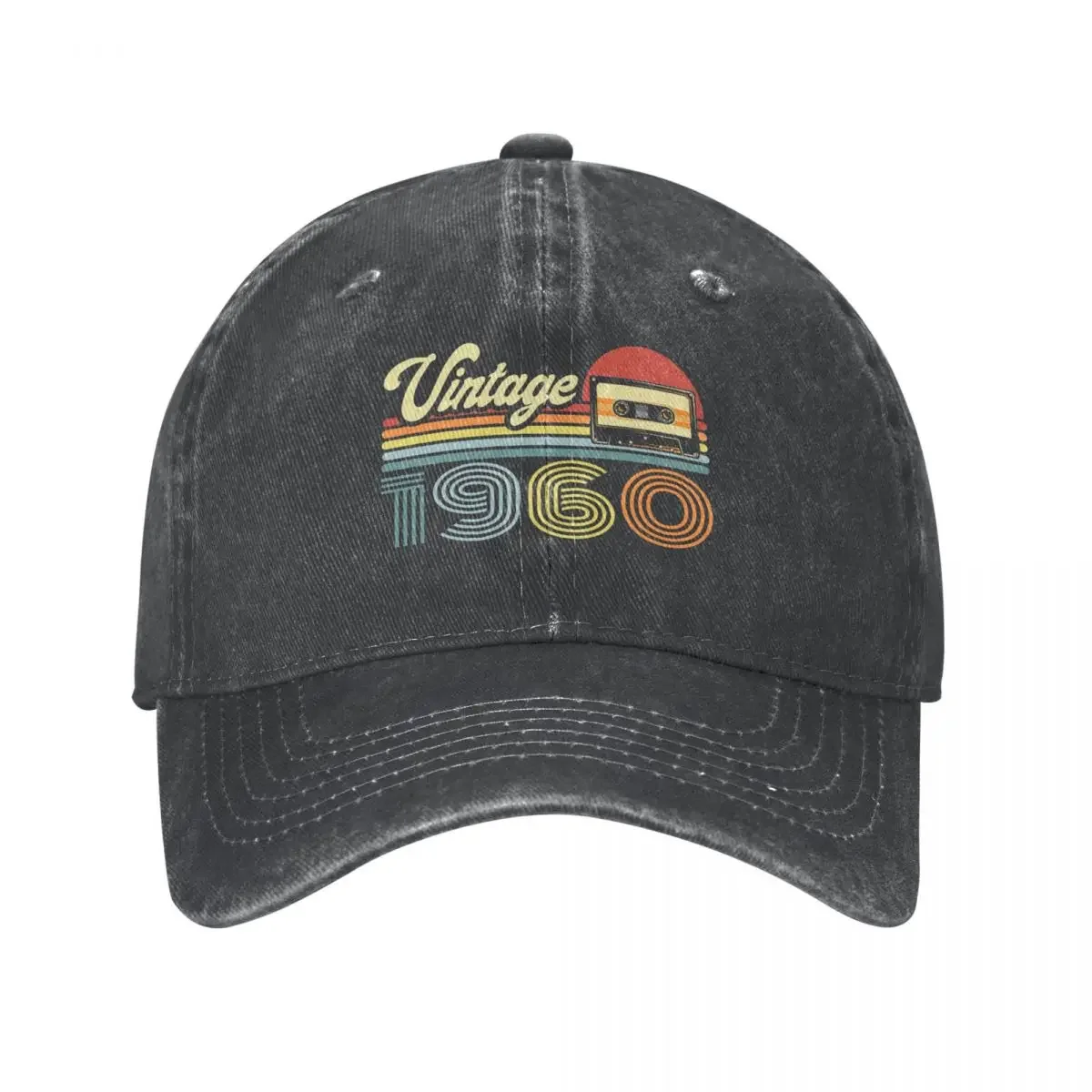 Vintage 1960 Limited Edition Unisex Style Baseball Cap  Distressed Denim Washed Hats Cap Activities Adjustable Fit Snapback Hat