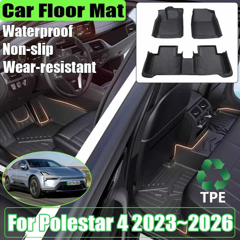 

Car Accessories For Polestar 4 2023 2024 2025 2026 TPE Material Floor Mat Waterproof Anti-scratch Mud Carpet Foot Pad Full Rug