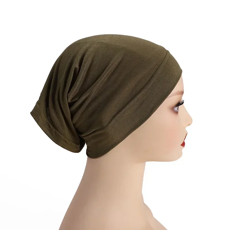 Soft Stretch Satin Bonnet Fashion Lined Sleeping Beanie Hat Bamboo Headwear Frizzy Natural Hair Nurse Cap for Women