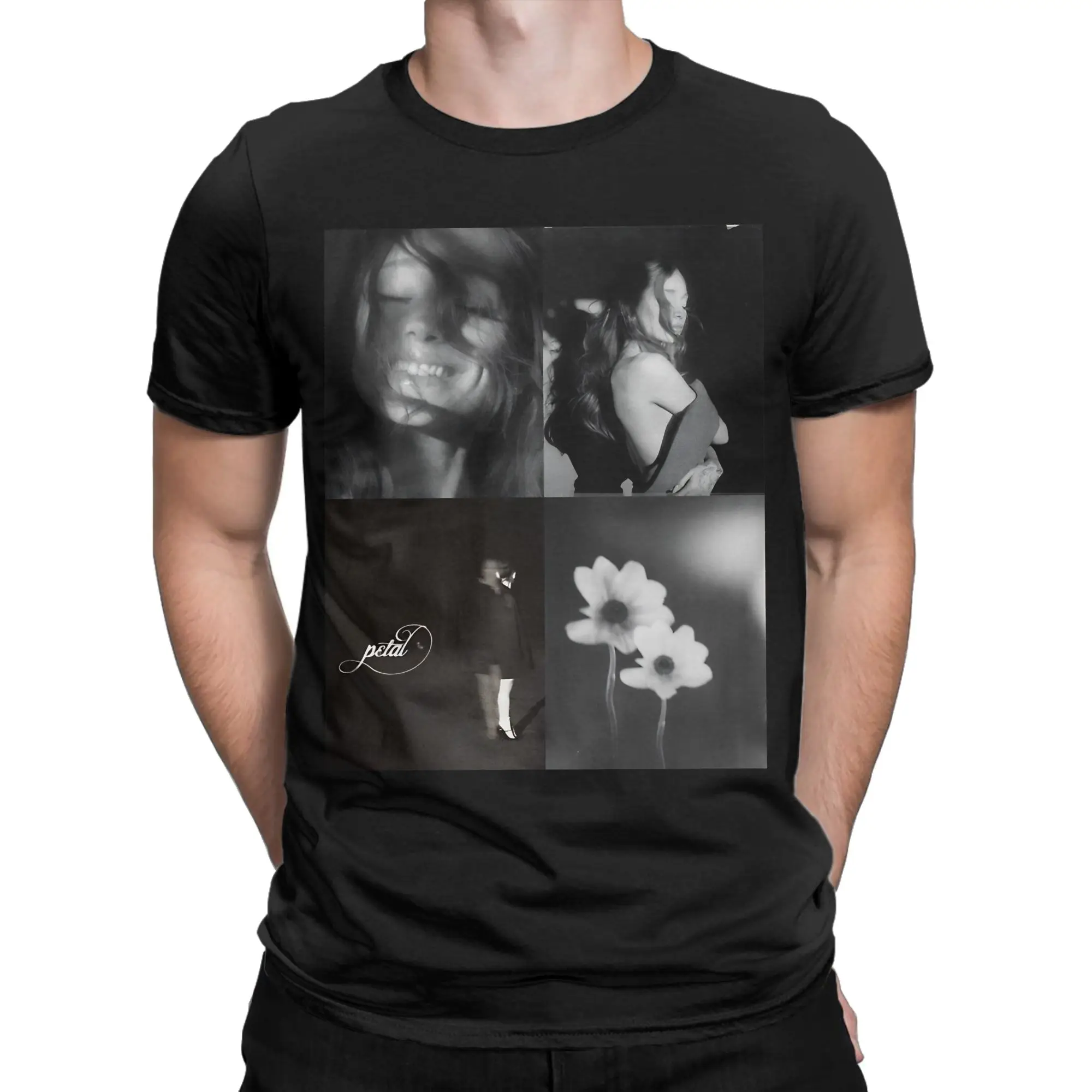 Men's PETAL  T-Shirts Ariana Grande Pure Cotton Tees Summer Vintage Short Sleeve T-Shirt O-Neck Fashion Casual Tee Shirt