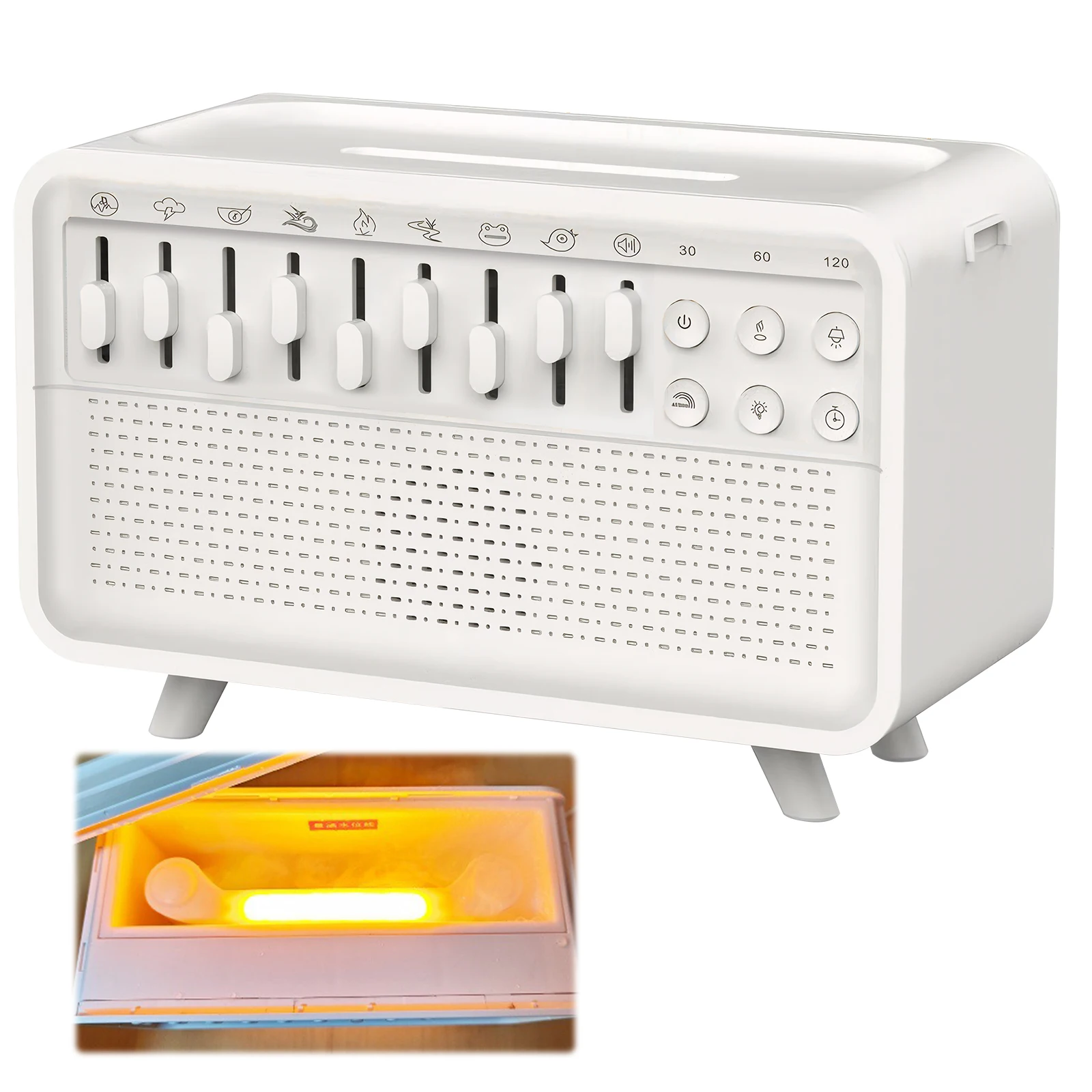 

LED Portable BT Speaker Rechargeable Essential Oils Humidifier Timer Aroma Diffuser Night Light for Bedroom Living Room Bedside