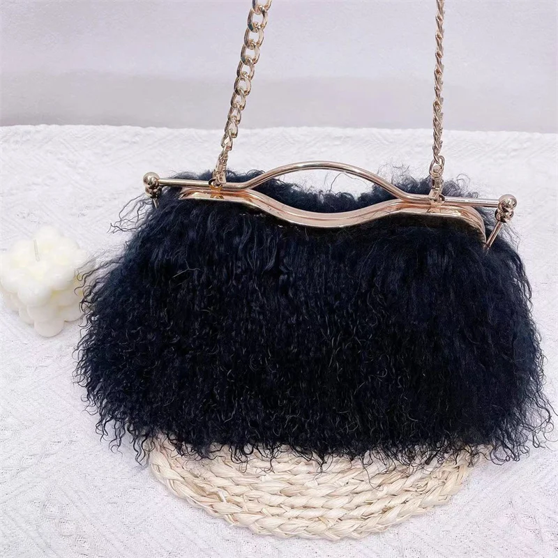 Hot Selling Fur Handbag For 23 Years, Sheep Curly Wool Shoulder Bag, Fashionable And Versatile, Women's Cross Body Bag