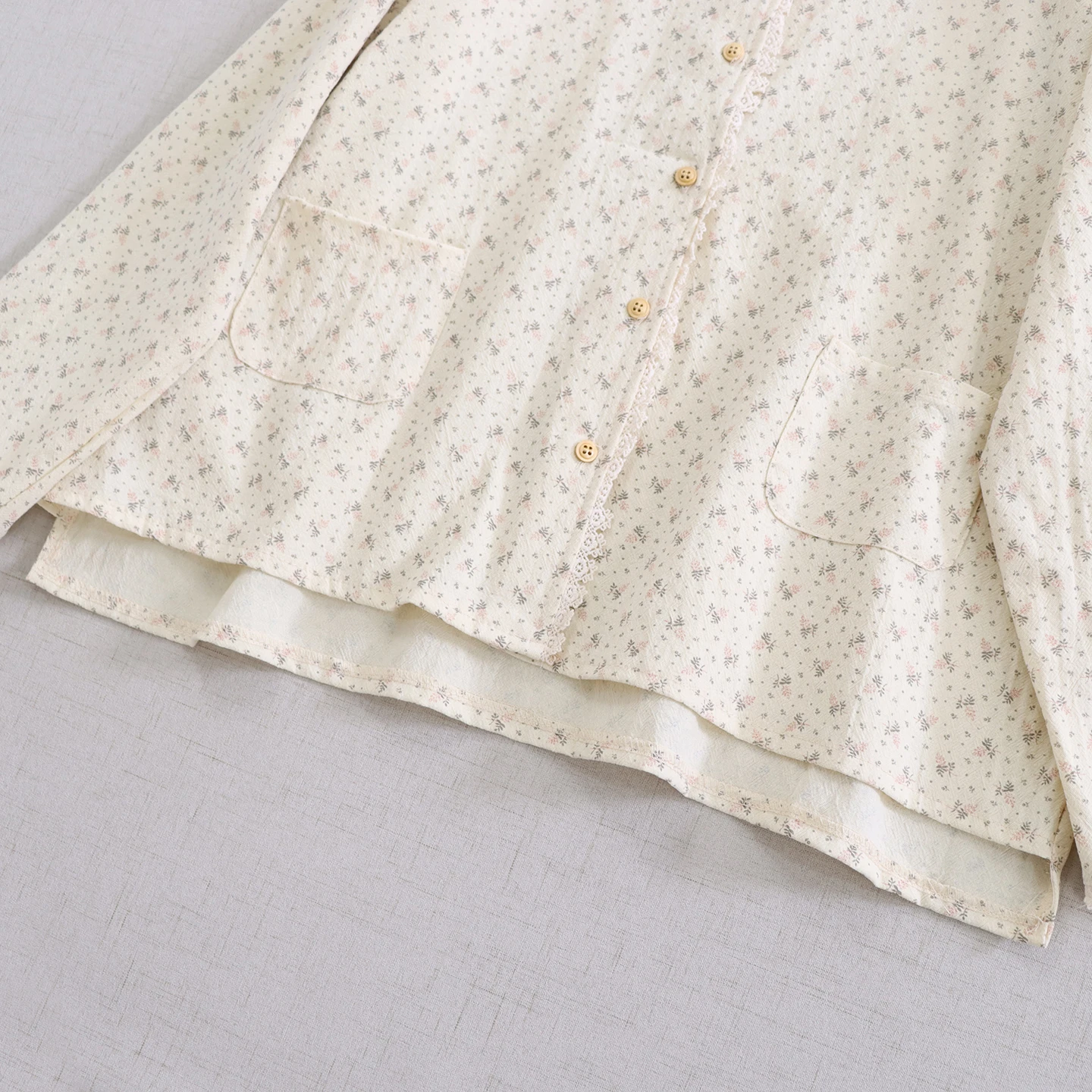 Japonês vintage mori menina floral impresso camisas de algodão feminino primavera verão o-pescoço manga longa casual blusa solta topos