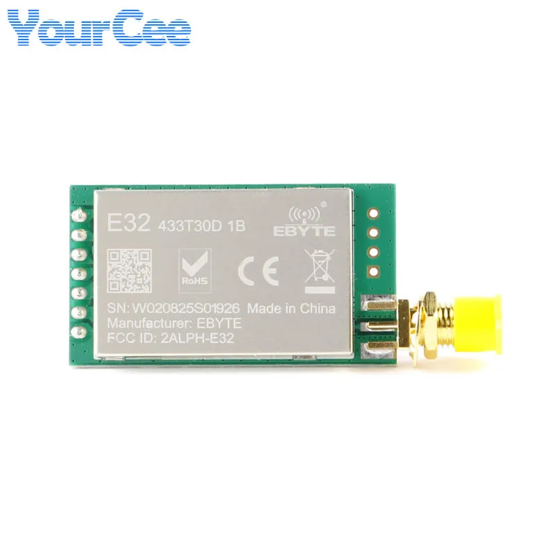 Módulo inalámbrico LoRa RF Wifi, E32-433T30D SX1278, 433MHZ, UART, 100mW, puerto serie, módulo TX RX, interfaz de antena de SMA-K