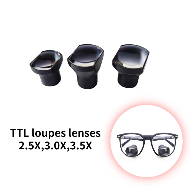 Imagem -06 - Ttl Dental Surgical Loupes Lentes Quadradas em Pares Através das Lentes Usadas para Fazer Ttl Nova Chegada 2.5x 3.0x 3.5x