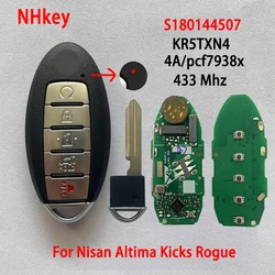 NHkey KR5TXN4 S180144507 para Nissan Rouge 2019 2020 2021 Kicks 433Mhz 4A HITAG AES NCF29A1M 285E3-6RR7A Smart 5 Button Key