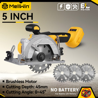 MELLWIN 5 Inch Electric Brushless Circular Saw 125MM Cordless Woodworking Multifunctional Saw Power Tool For Makita Battery Pin