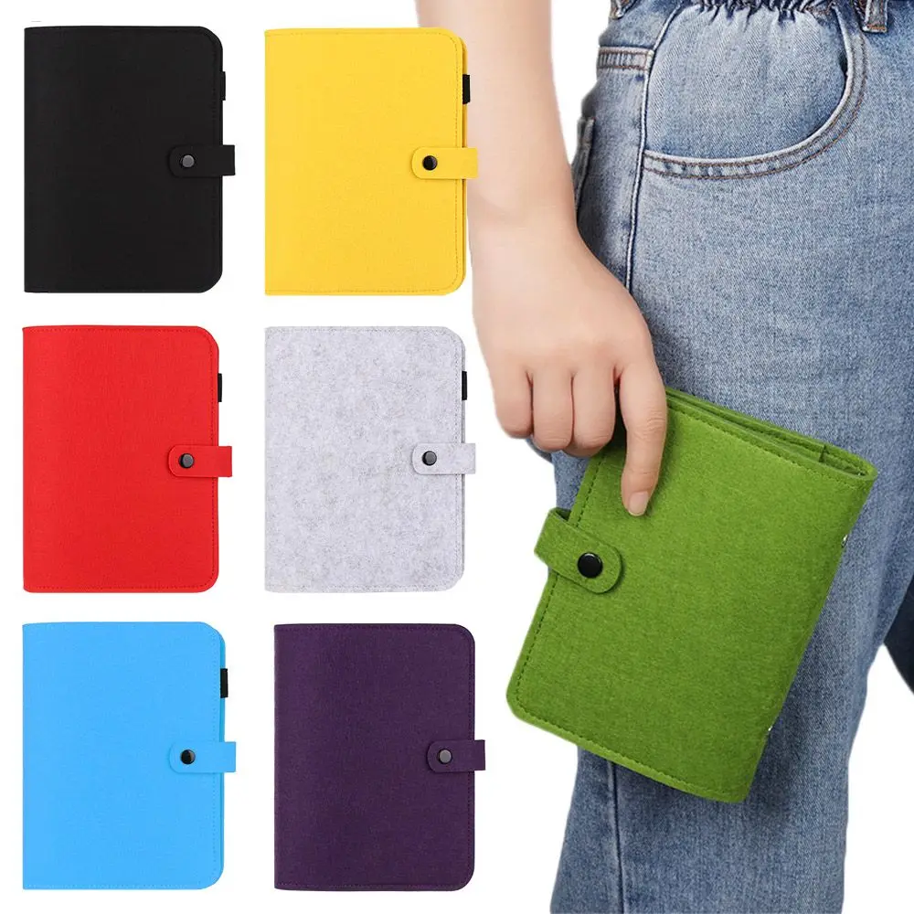A5 A6 New Fashion Stationery Travel Diary Felt Shell Portable Diary Ring Binder Felt Notebook