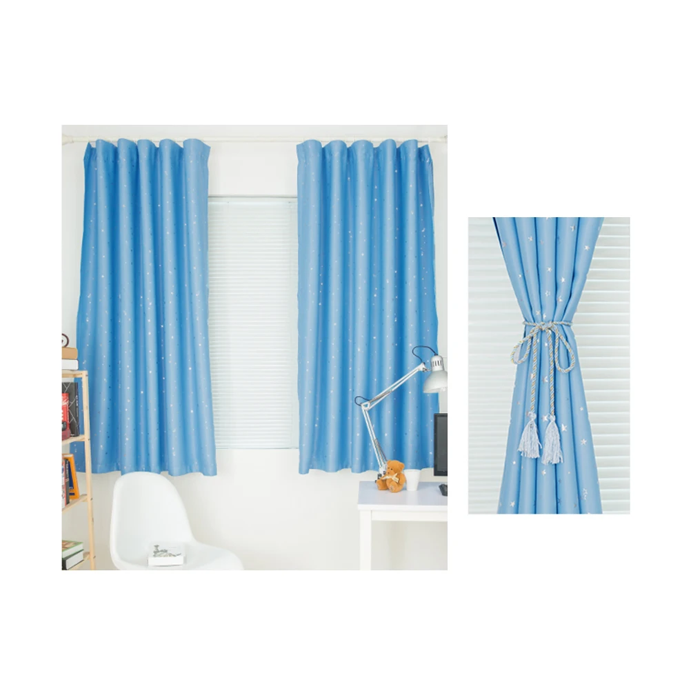 

100 X250cm Blackout Curtains Home Furnishing Room Pattern Rural Simple Design Darkening Window Windown Night Sky Stars Printed