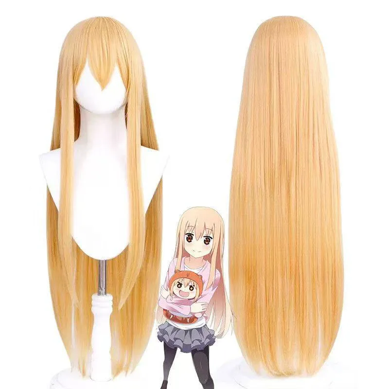 

Anime Himouto Umaru chan cosplay wig long straight Heat Resistant Synthetic Wig with Rose net Halloween Party Women