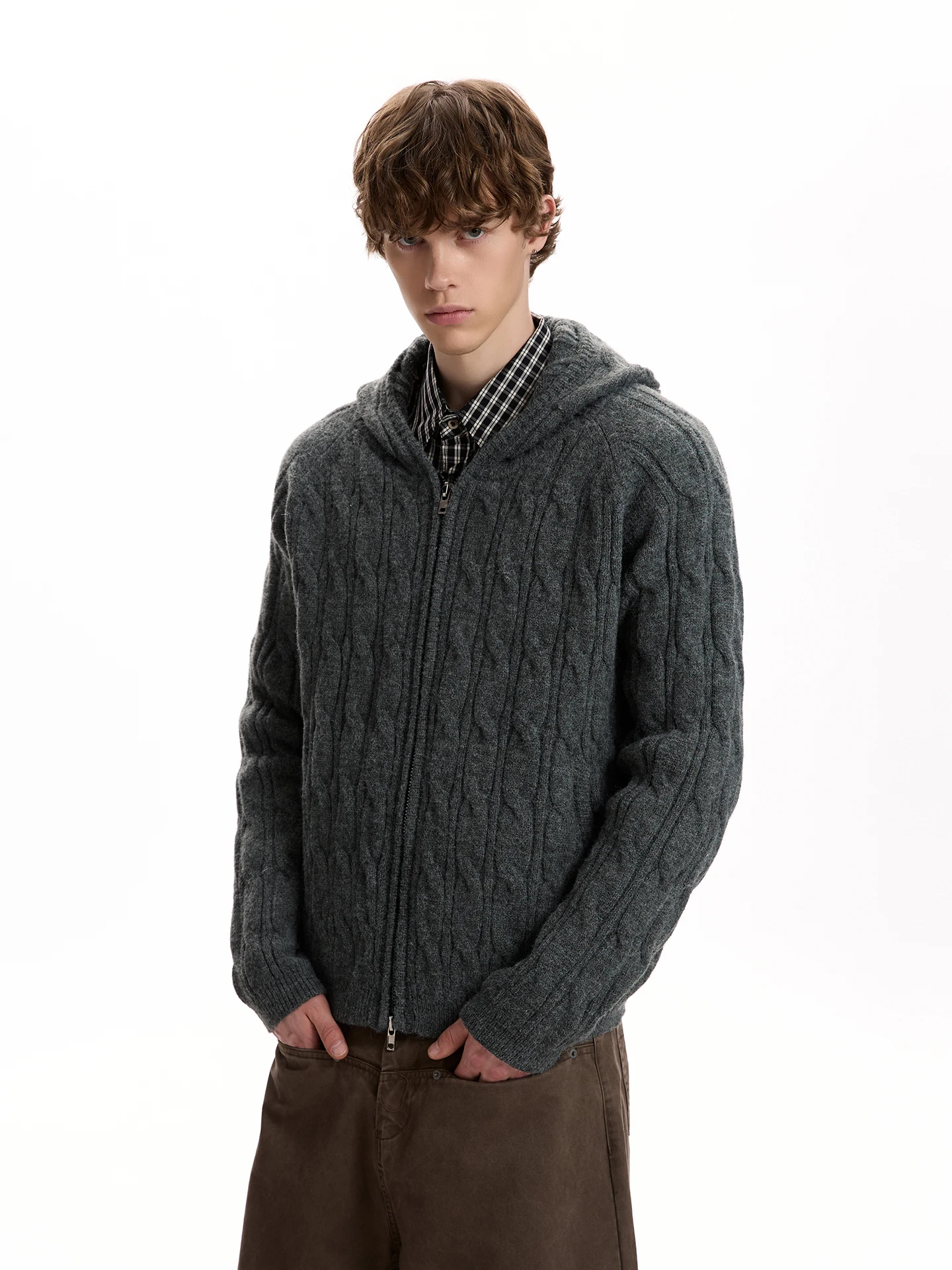 

American Retro Twisted Wave Knit Sweater Casual Versatile Loose Old Money Sle Hoodie Jaet Nylon Polyester Acrylic Fiber