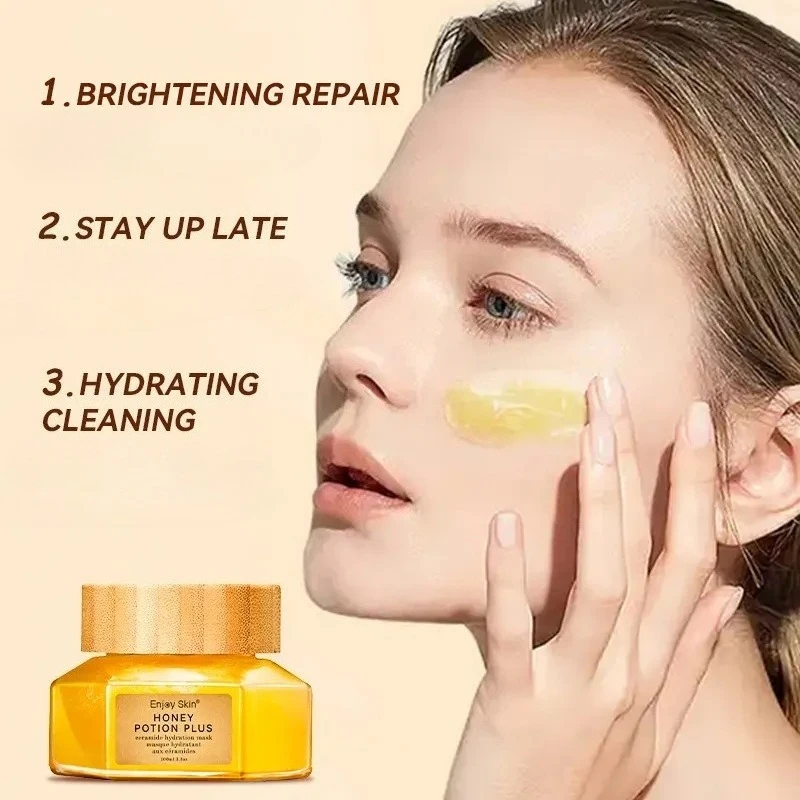 

Honey Mask Deep Cleansing Oil Control Brightening Skin Tone Acne Removal Hydration Shrinking Pores Firming Propolis Apply Mask