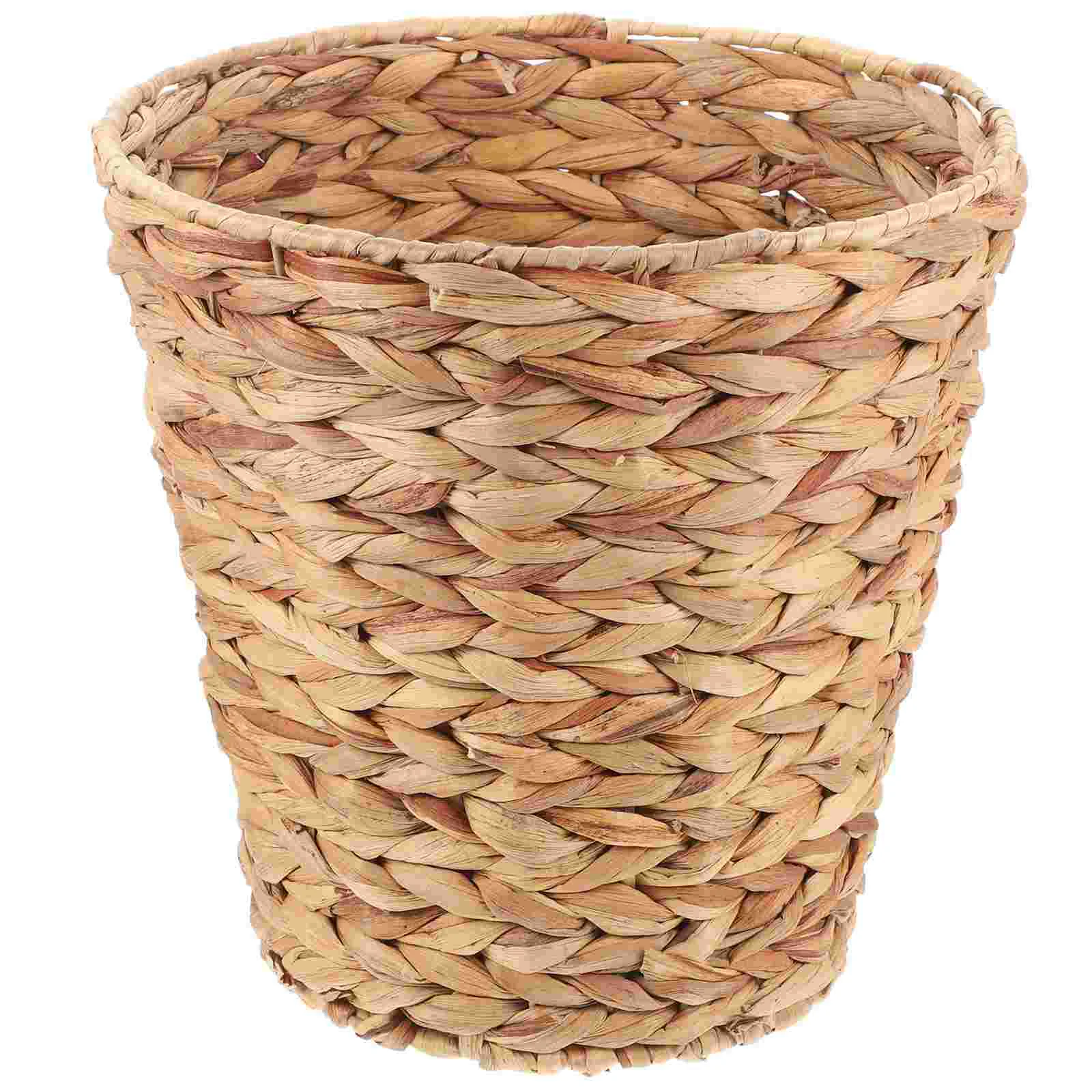 

Storage Basket Trash Holder Rattan Can Laundry Sundries Container Home Garbage Baskets