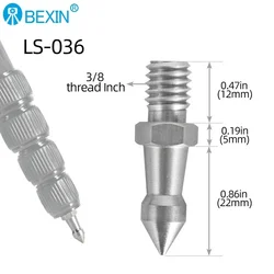 BEXIN Tripod Spike 1/4 3/8 M8 Inch Camera Monopod Feet Screw Fixed Shooting Replacement Photography Accessories Stainless Steel