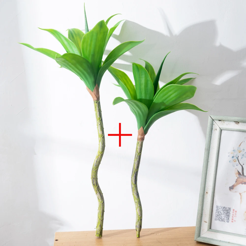 88/55cm Large Artificial Dracaena Plants Tropical Potted Tree Fake Plastic Palm Leafs Cycas Plant For Home Garden Indoor Decor