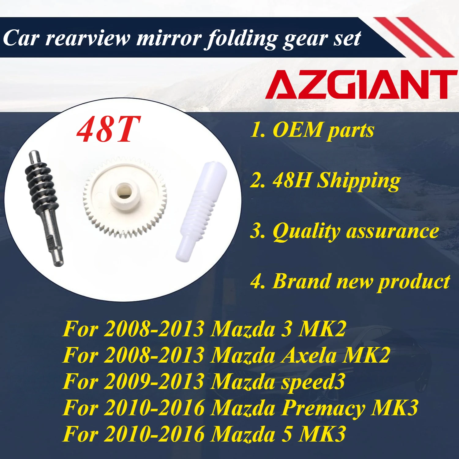 

AZGIANT Car rearview mirror folding gear set for 2008-2013 Mazda 3 MK2/Axela MK2/speed3 2009-2013/Premacy MK3 2010-2016 parts