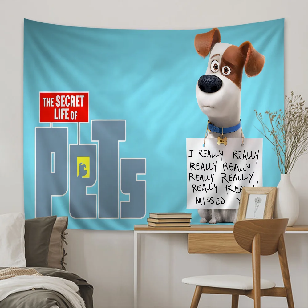 THE S-SECRET L-LIFE OF PETS Tapestry Anime Tapestry Hanging Tarot Hippie Wall Rugs Dorm Wall Hanging Sheets