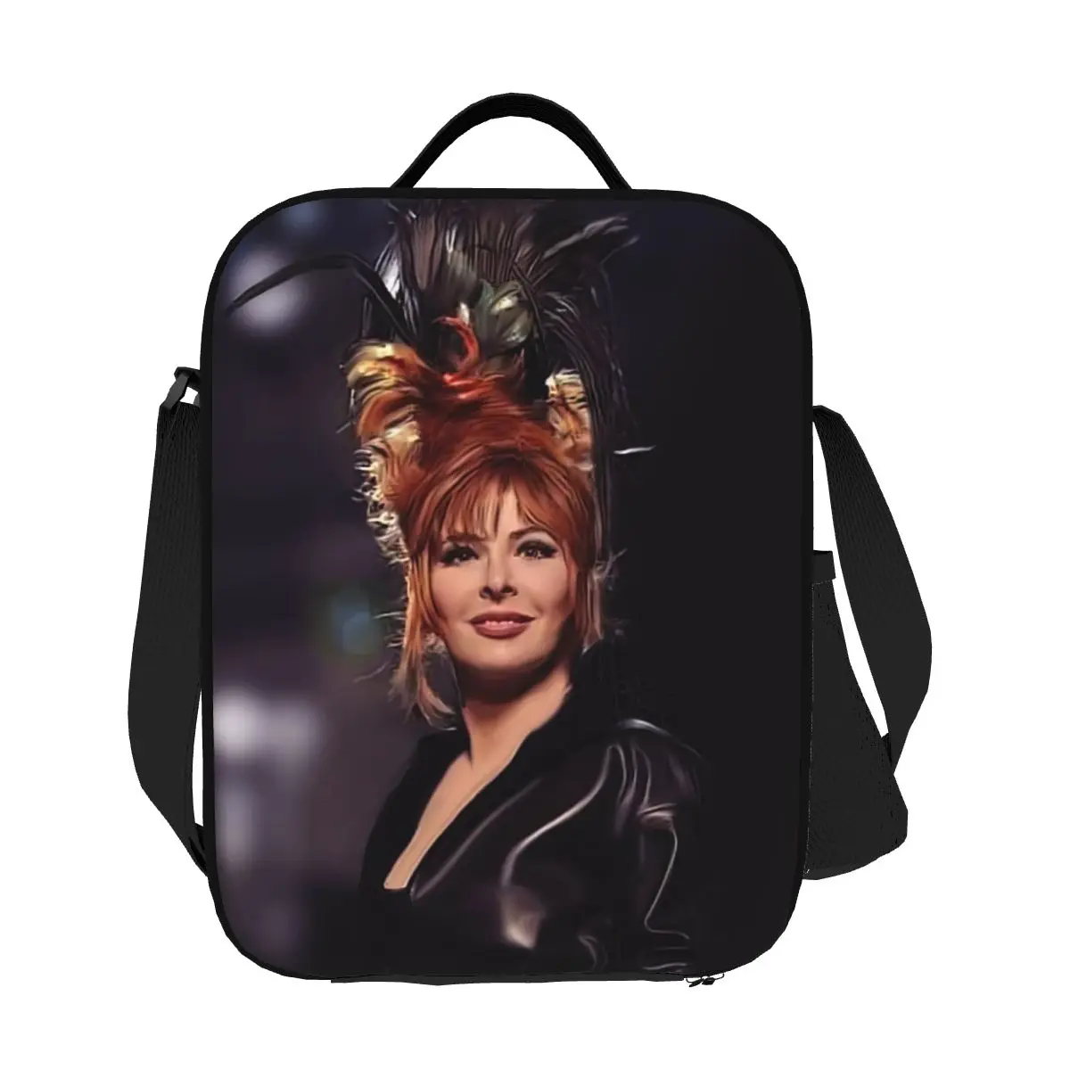 

Custom Pretty Mylene Farmer Insulated Lunch Bag for Women French Singer Cooler Thermal Lunch Box Office Picnic Travel
