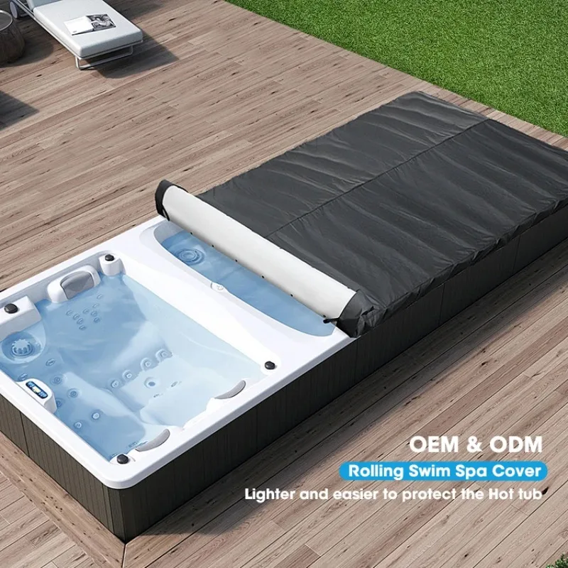 New 100% Waterproof Roll Up Swimming Pool Cover, Swim Tub Cover for Outdoor Pool
