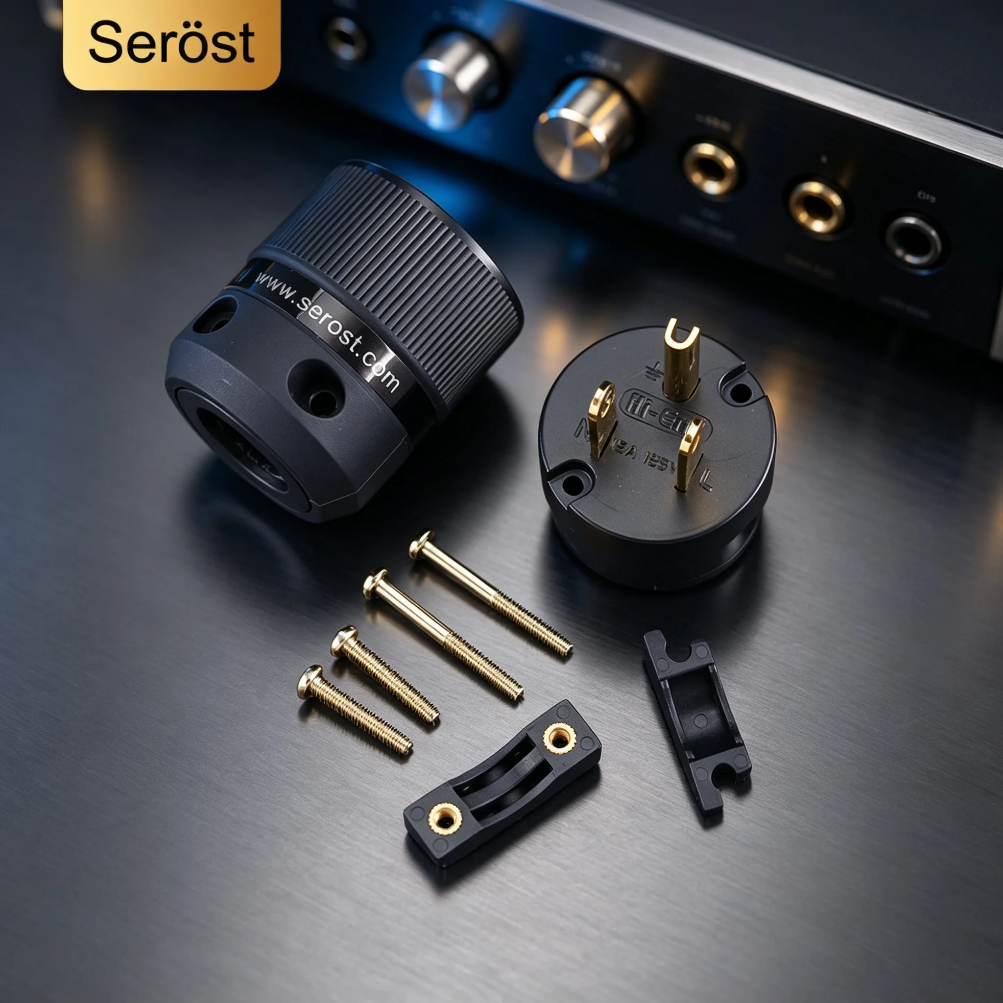 Serost HiFi Audio Gold-Plated AC Power Cable US EU AU Plug C13 Female Jack Power Connector for CD DAC Front Stage Amplifier