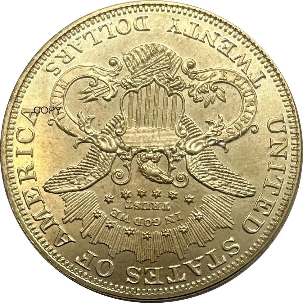 1886 United States 20 Twenty Dollars Liberty Head Double Eagle with motto Gold coin Brass Collectibles Copy Coins