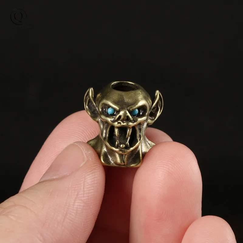 Blue Eyes Vampire Knife Bead Brass Umbrella Rope DIY EDC Outdoor Flashlight Lanyard Pendant Accessories Paracord Bracelet Charms