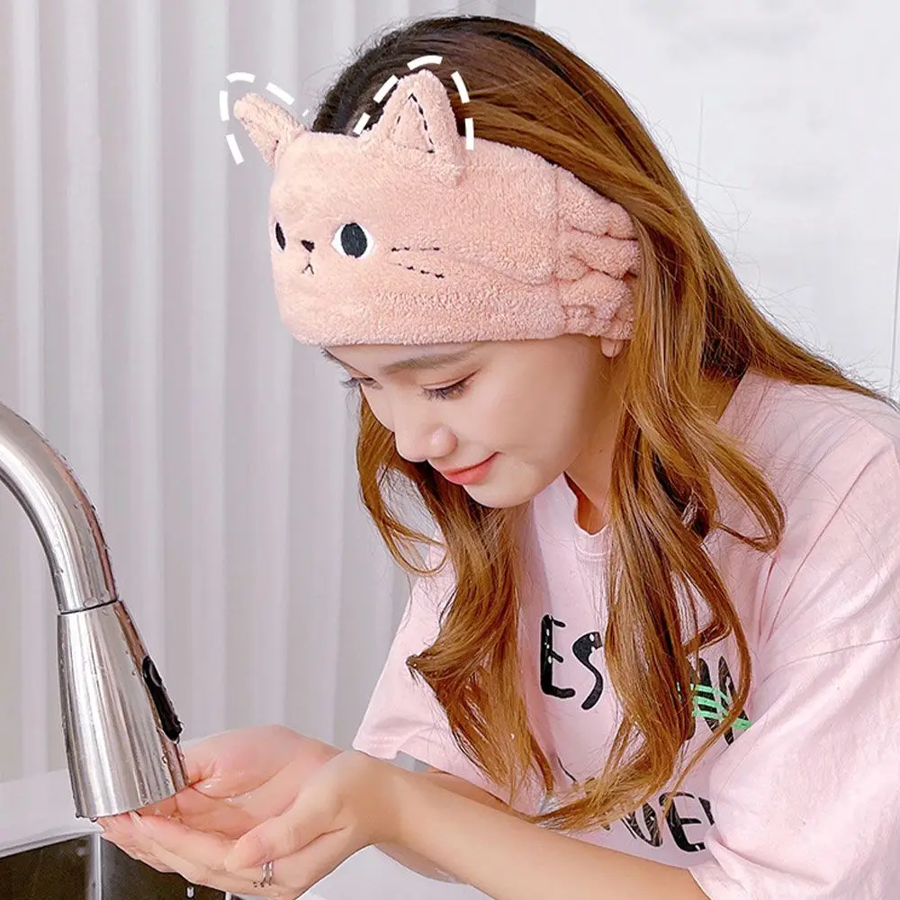 เครื่องประดับผมนุ่มๆ ผ้าโพกหัวน่ารัก ที่คาดผมสำหรับล้างหน้า ที่คาดผมลายแมว