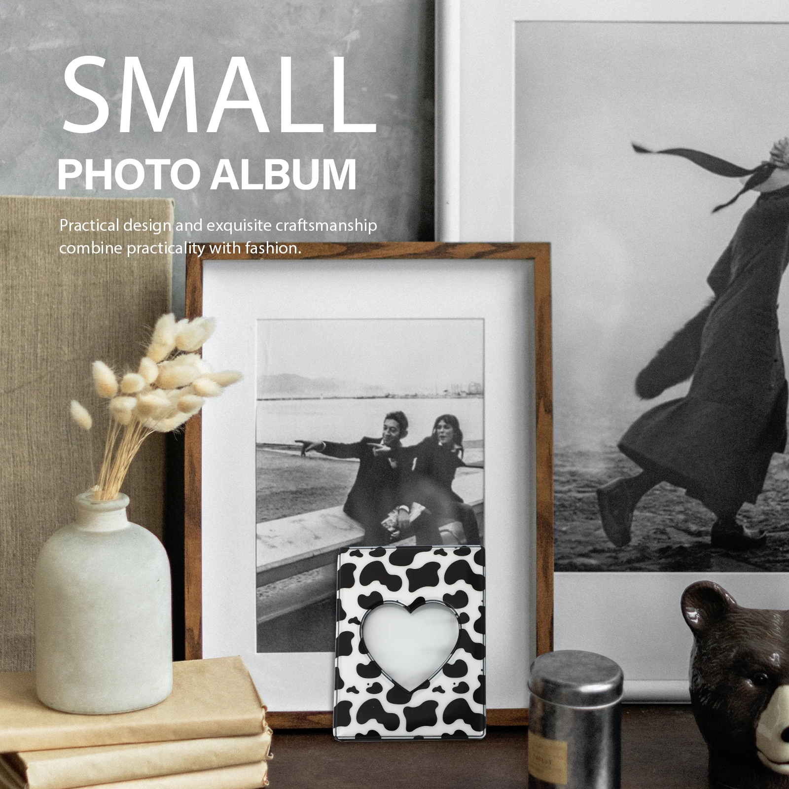 

32 Pockets Mini Heart Hollow Photo Album Transparent Portable Small Photo Storage For Gifts Wedding Mothers Day
