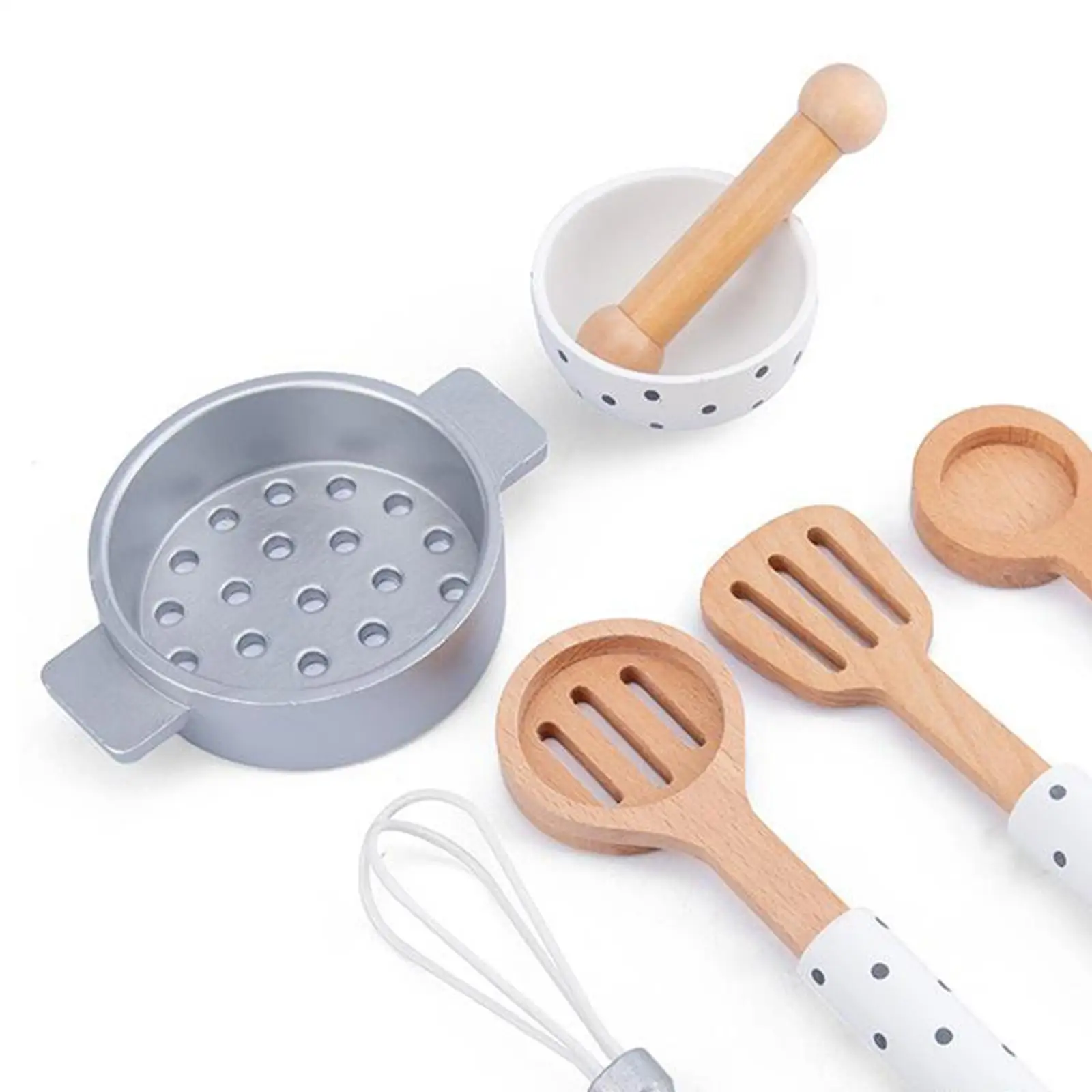 Juego de juguetes para cortar de madera para niños, accesorios de cocina para juego de simulación, 7 Uds.