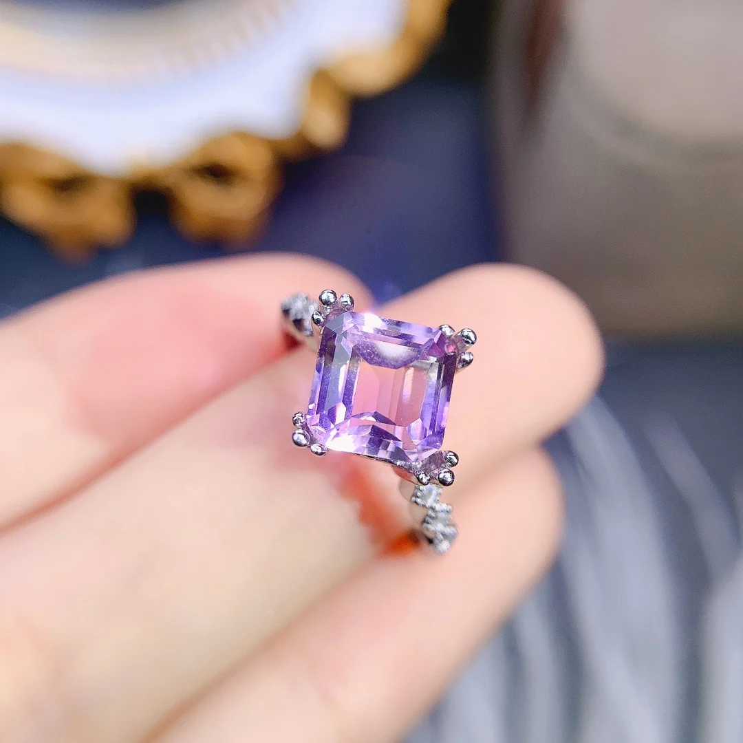 

Natural Ametrine Ring 925 sterling Silver Ring Asscher Cut 8x8mm Ametrine Engagement Ring