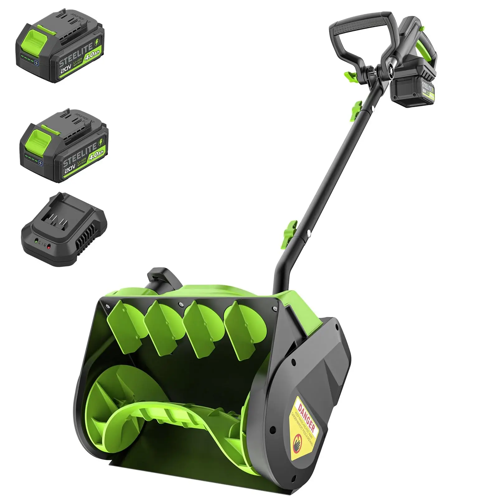 20V Cordless Electric Snow Shovel, 13-Inch, 4.0Ah Battery & Charger