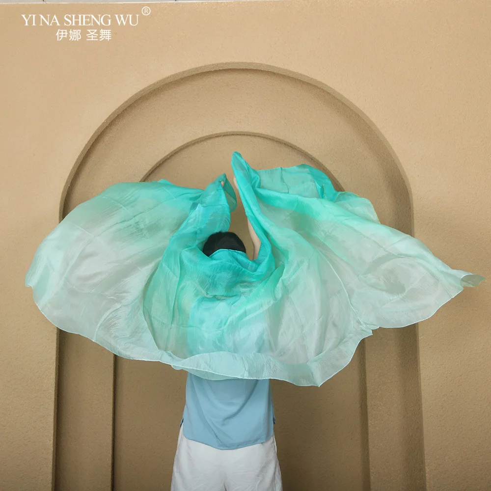 Echte Zijden Sluier Sjaal Vrouwen Sjaal Kostuum Accessoire Op Maat Handgemaakte Geverfde Zijden Sluier Buikdans Rekwisieten Puur Natuurlijke Sluier