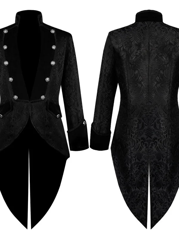 

Men's Mid-Length Punk Tailcoat Halloween Costume Medieval Style Fashionable Stage Wear Retro Menswear Wish Chinoiserie