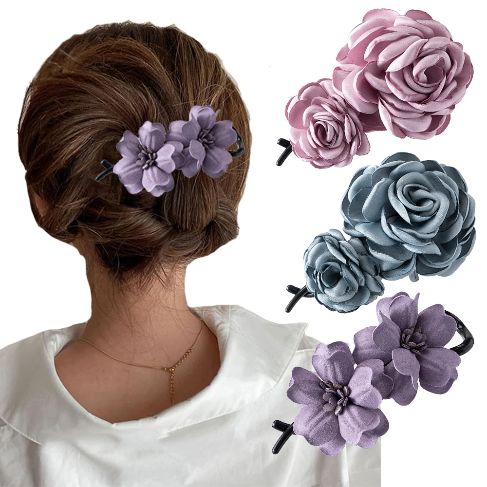 פרח בננה שיער קליפים בנות סיכות נשים קוקו שיער אביזרי Hairgrip קשת אופנה סיכות טוויסט שיער טפרי בארה 'ב