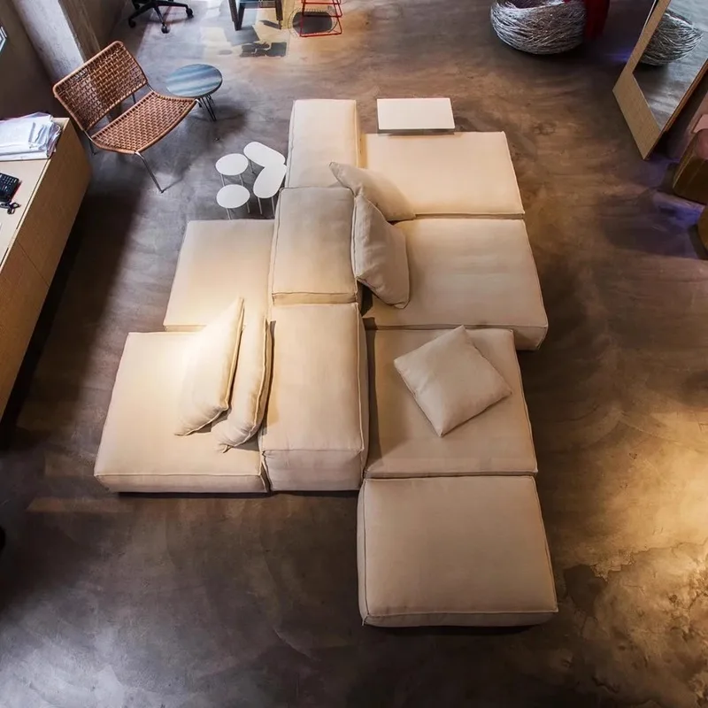 Tofu cubes free combination module, first layer cowhide leather sofa
