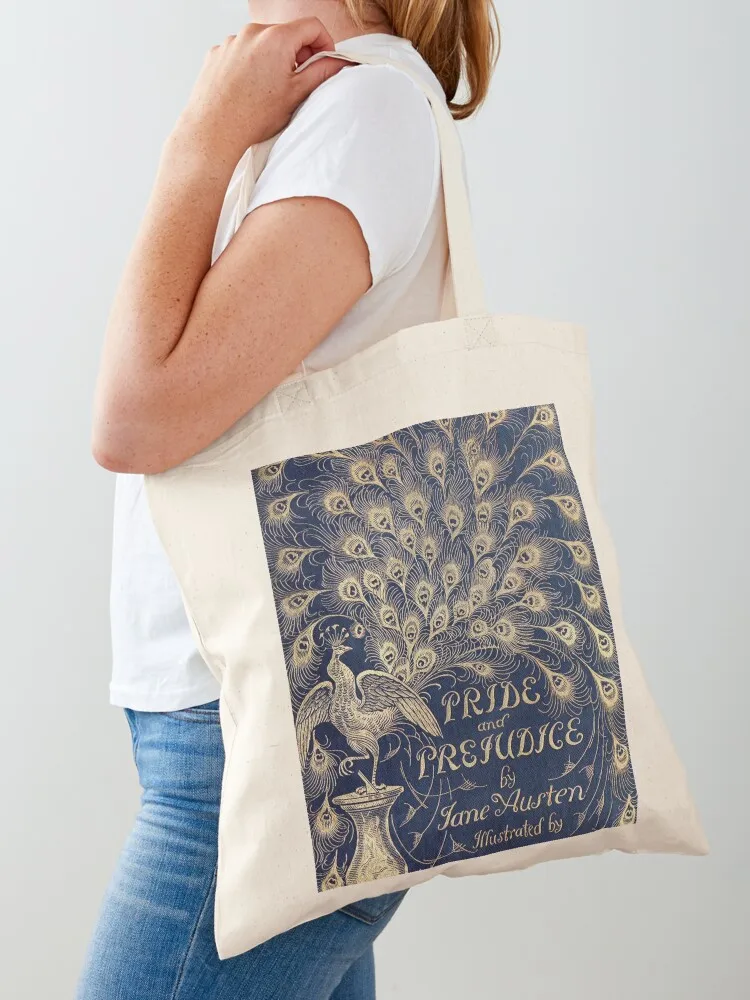 Pride and Prejudice, Peacock, Vintage Poster Tote Bag handbag Women's shopping bag Gift bags great bag Canvas Tote