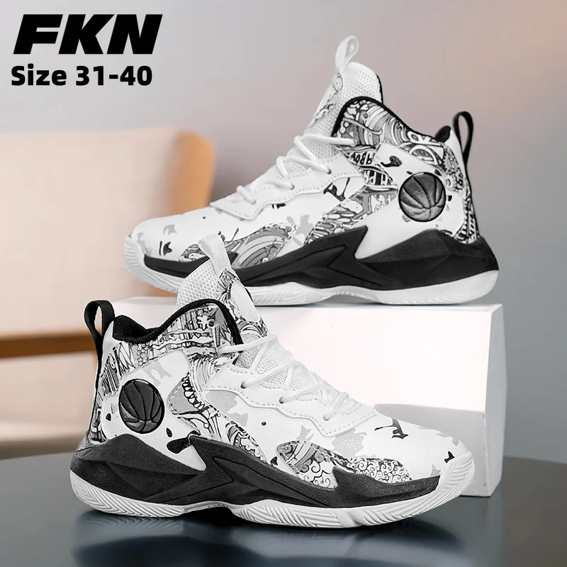 

Детские баскетбольные кроссовки, нескользящие дышащие баскетбольные кроссовки для мальчиков и девочек, баскетбольные кроссовки 31-39