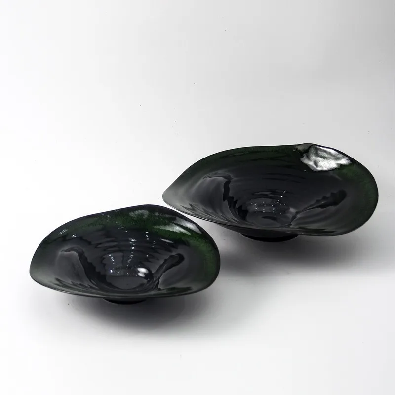 Modern simple combination irregular ceramic fruit plate ornament living room coffee table snack storage plate ornament