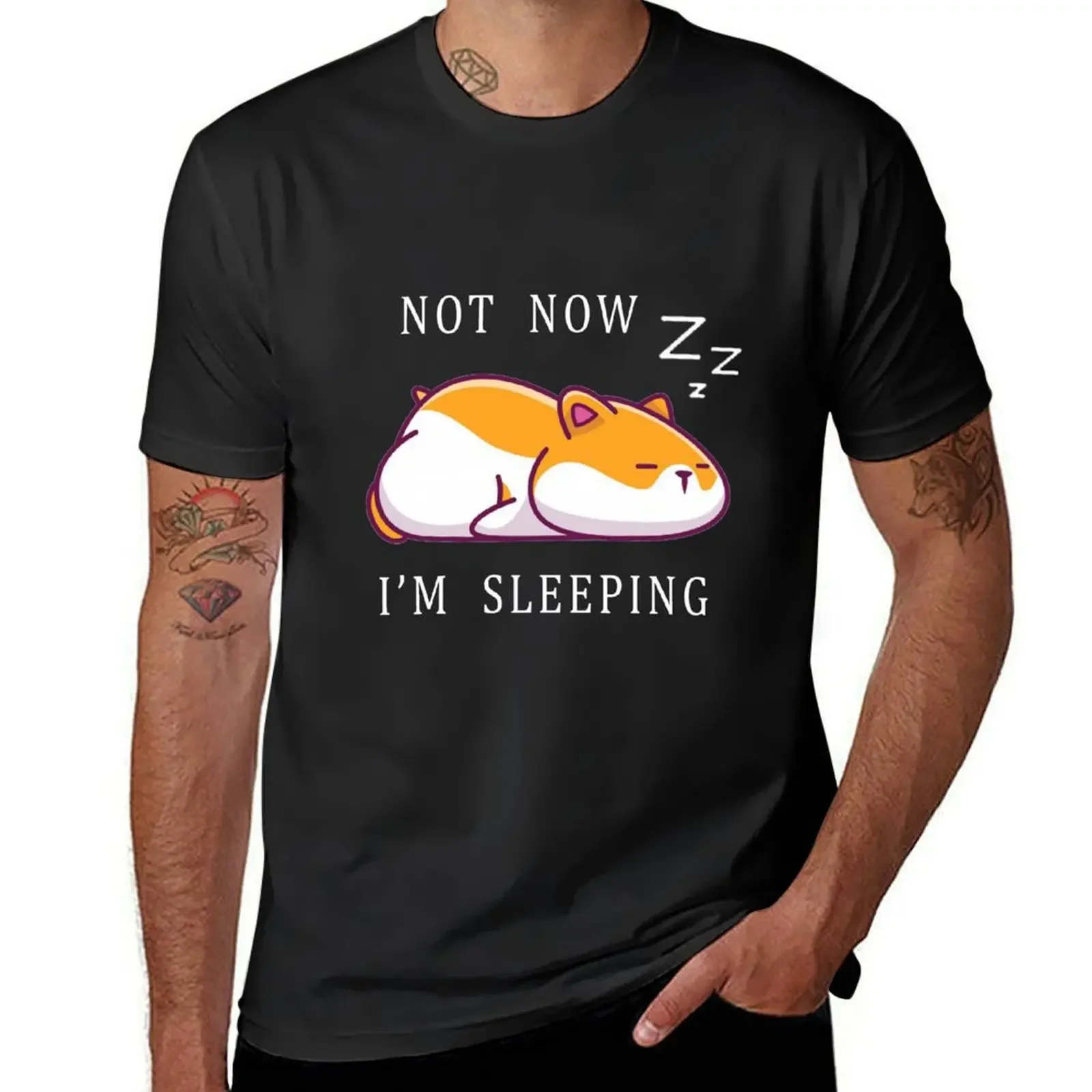 NOT NOW I'M SLEEPING HAMSTER T-Shirt street wear summer top Men's t-shirts