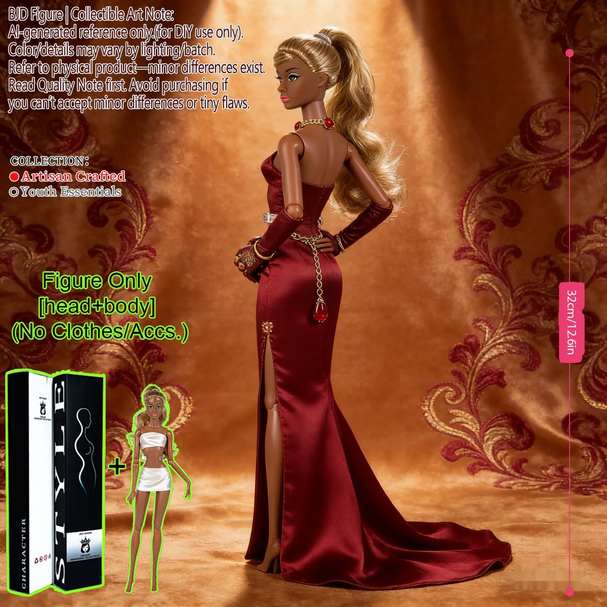 

1/6 12.6 Inch BJD MJD Supermodel Doll, Realistic Fluffy Hair, Fine Makeup, Full Articulated Ball Joint Figure (No Cloth