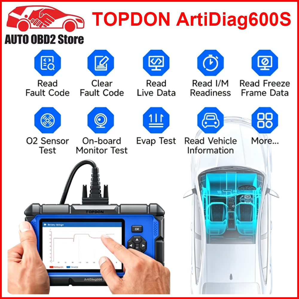 Lifetime Free Update TOPDON Artidiag600S 4 System car Diagnostic Tools OBD2 Scanner 9 Maintenance Bluetooth Code Reader