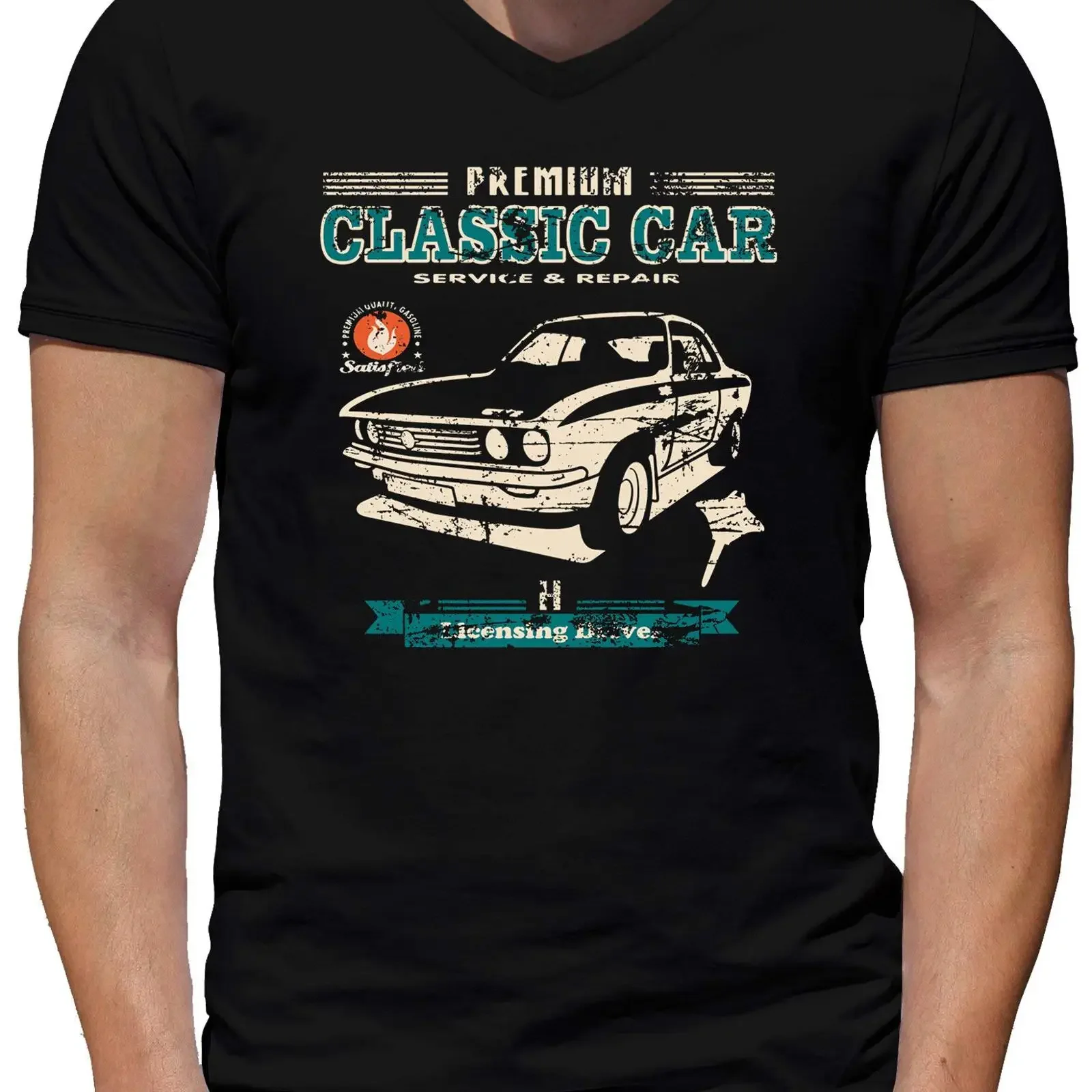 T Shirt People Youngtimer Manta A Oldtimer V collar men vintage Washed Stylish Breathable Soft designer clothes streetwear