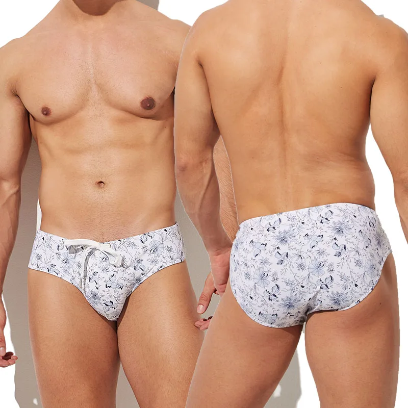 

Printed Bikini Men Swimwear Underwear Board Shorts Beach Swimsuits Breathable Sports Underpants Padded Seamless Swimming Suits